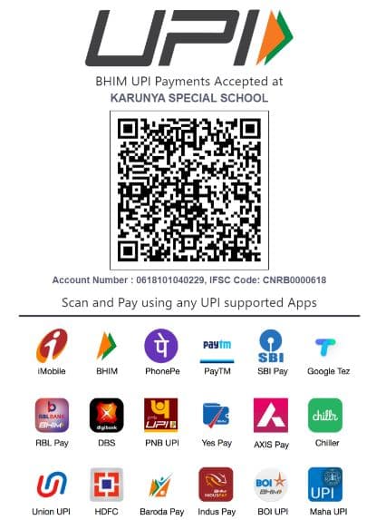 BHIM UPI QR Code for Karunya Special School